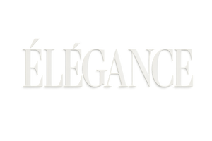 “Create a high-fashion editorial style logo for Élégance. Use a modern serif font with elegant curves and dramatic contrast (similar to Vogue/Didot). Text color: pure white (#FFFFFF). Background: pure white (#FFFFFF). Exclusive and glamorous