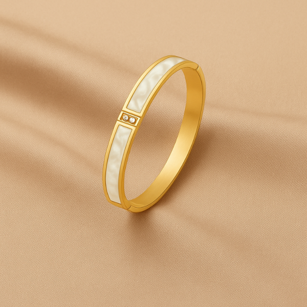 White Azzare Gold Bangle