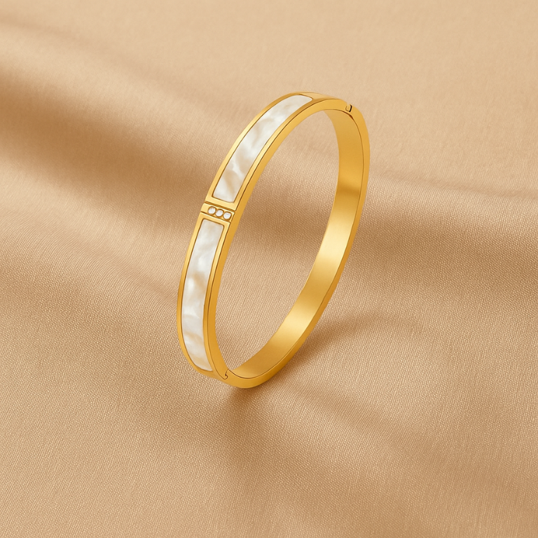 White Azzare Gold Bangle