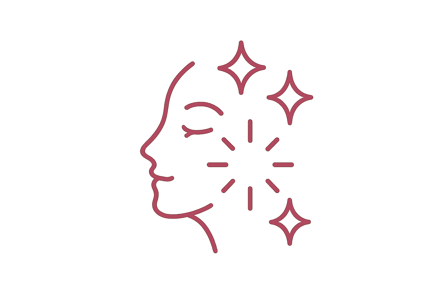 Faça apenas o icone rosa escuro para essa frase: Boost Radiance Instantly for a Glowing Appearance