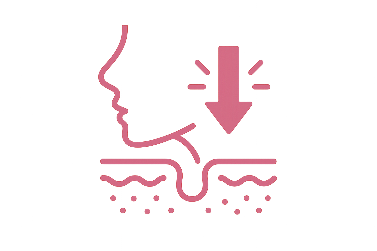 Faça um icone rosa escuro ( apenas icone sem escrita) para essa frase: Pore minimizing