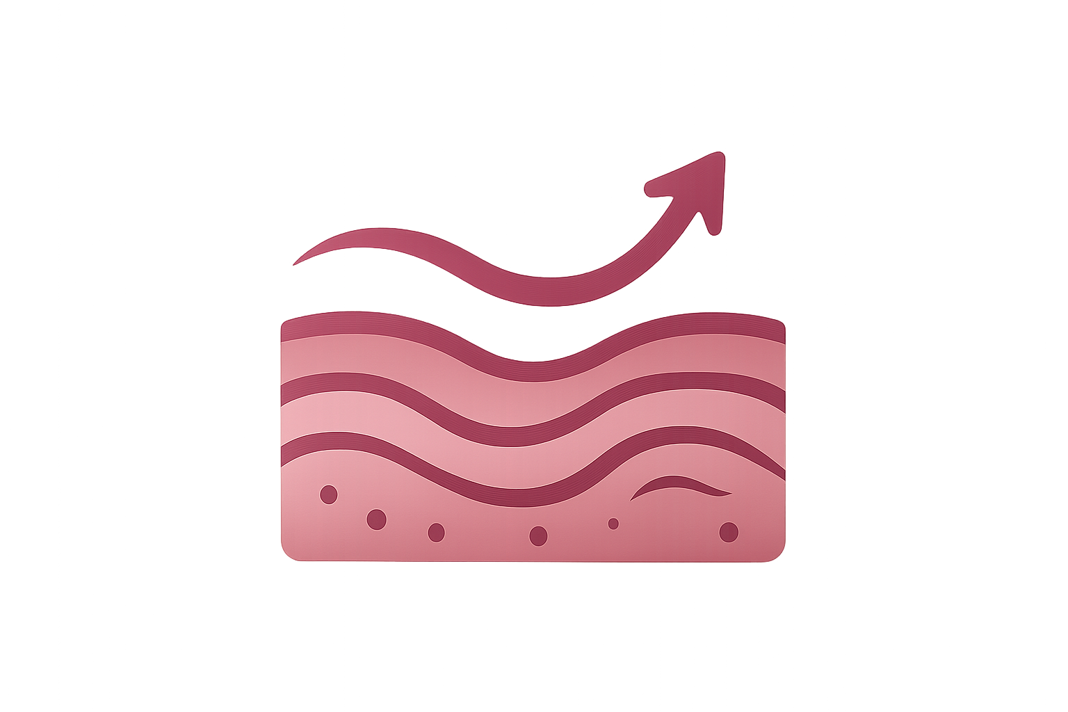 Faça um icone rosa escuro para essa frase: Boosts skin’s firmness and elasticity