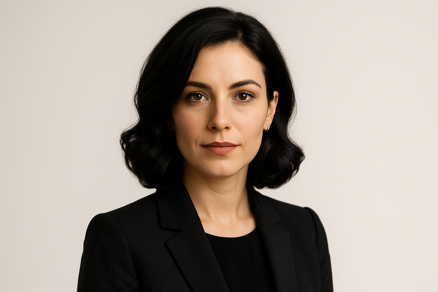 faça uma imagem de perfil de uma mulher de cabelo preto